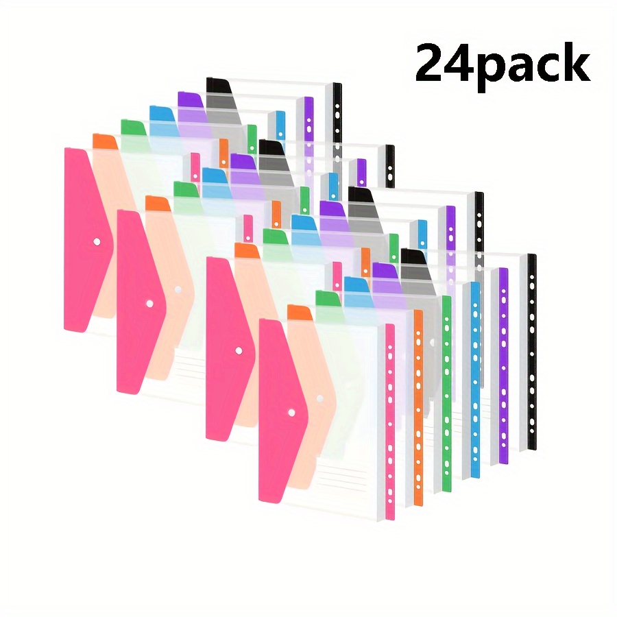 

24pcs Plastic - And Customizable Labels, 11- Snap Envelopes For 2/3/4 , Opening, Of Pvc, For Supplies