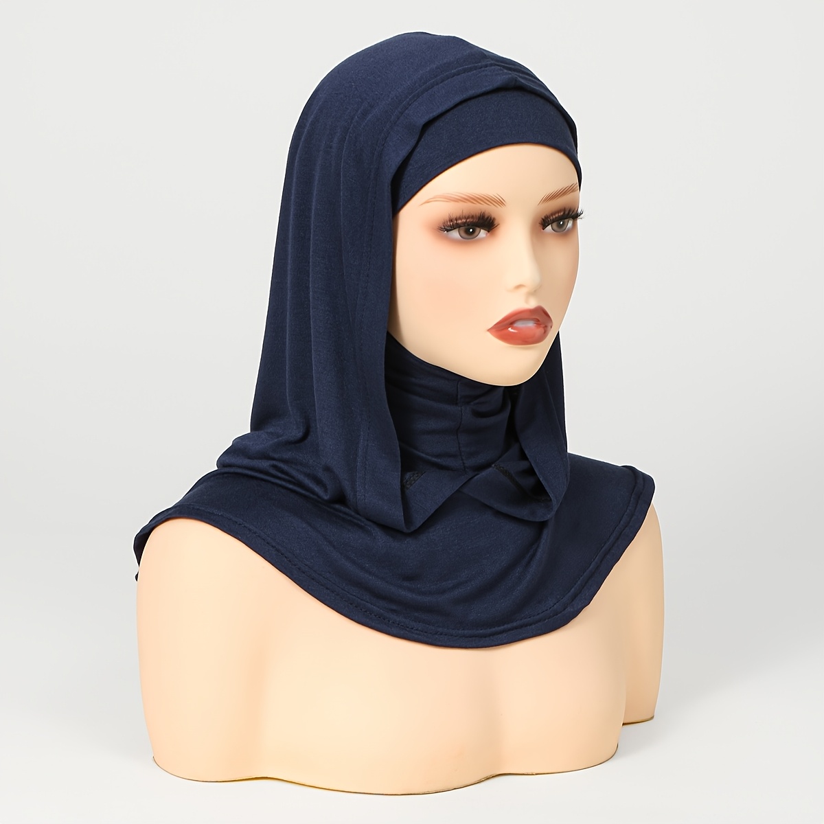 1pc ramadan essential muslim elegant headscarf eid al fitr comfortable headwear simple and stylish high quality double layer hooded hijab