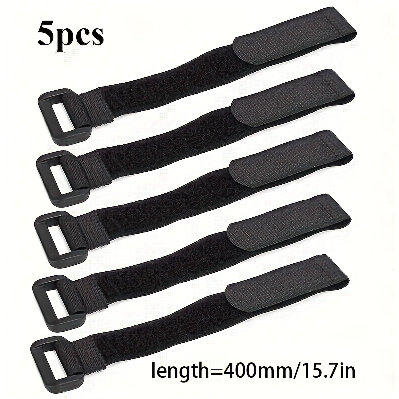 Image of 5pcs Reusable Fastening Straps 11.8inch/15.7 Inch Nylon Hook Loop For Bicycle Wheel Luggage Securing Cable Management Garage Camping Gear Home Organization