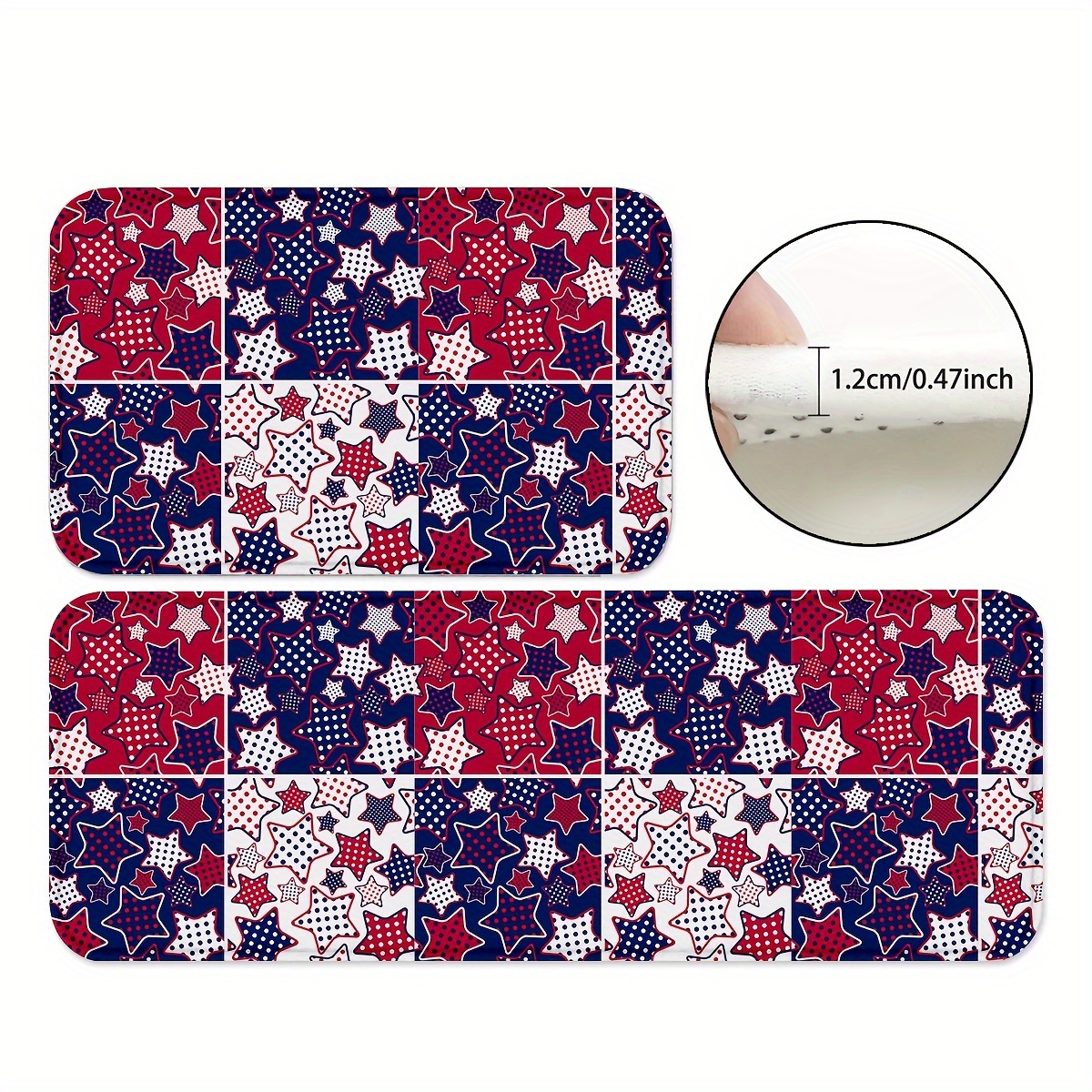 

1/2pcs, Area Rug, Independence Day Kitchen Mats, Non-slip And Durable Bathroom Pads, Comfortable Standing Runner Rugs, Carpets For Kitchen, Home, Office, Sink, Laundry Room, Bathroom, Spring Decor