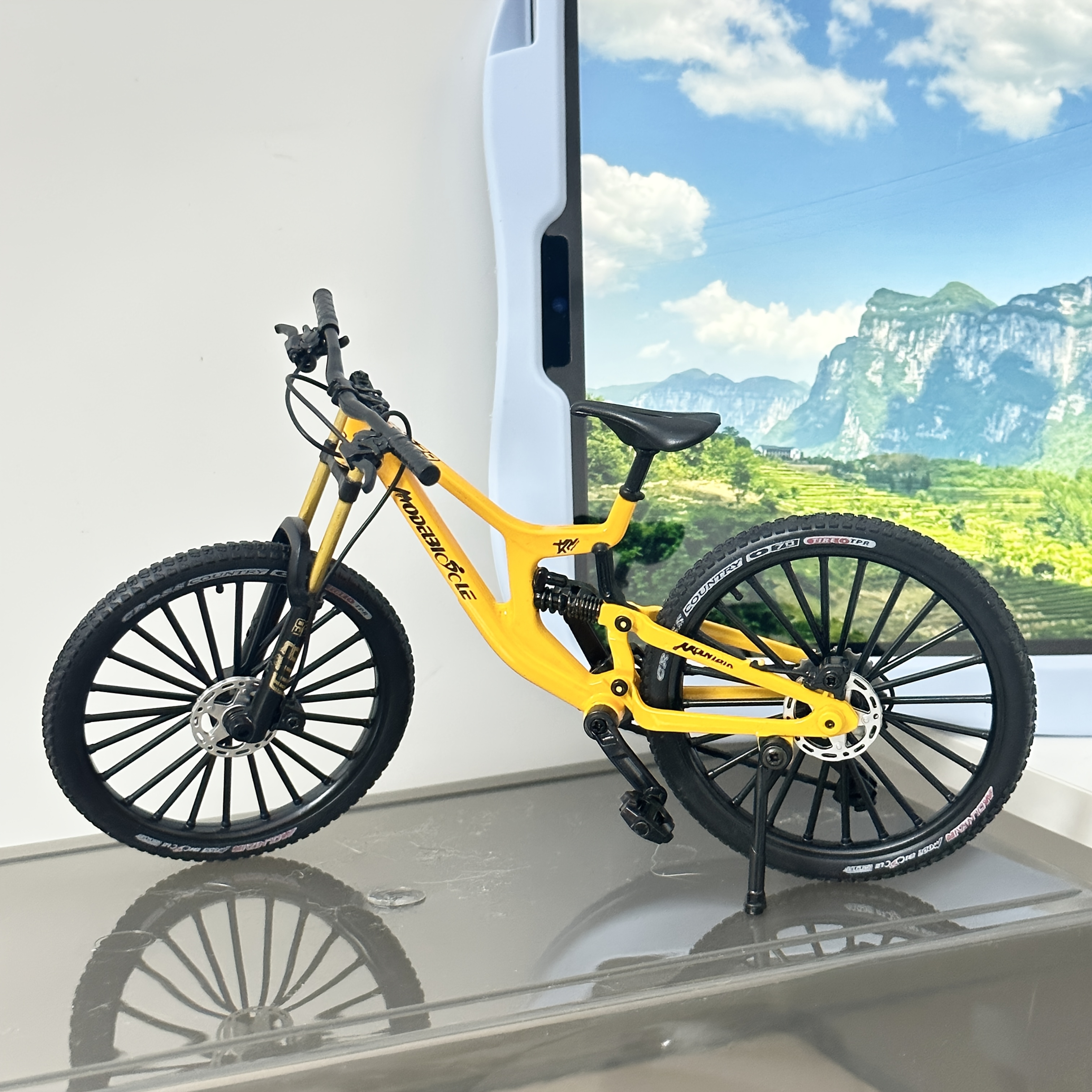 scale high detail mountain bike model shock absorber Temu