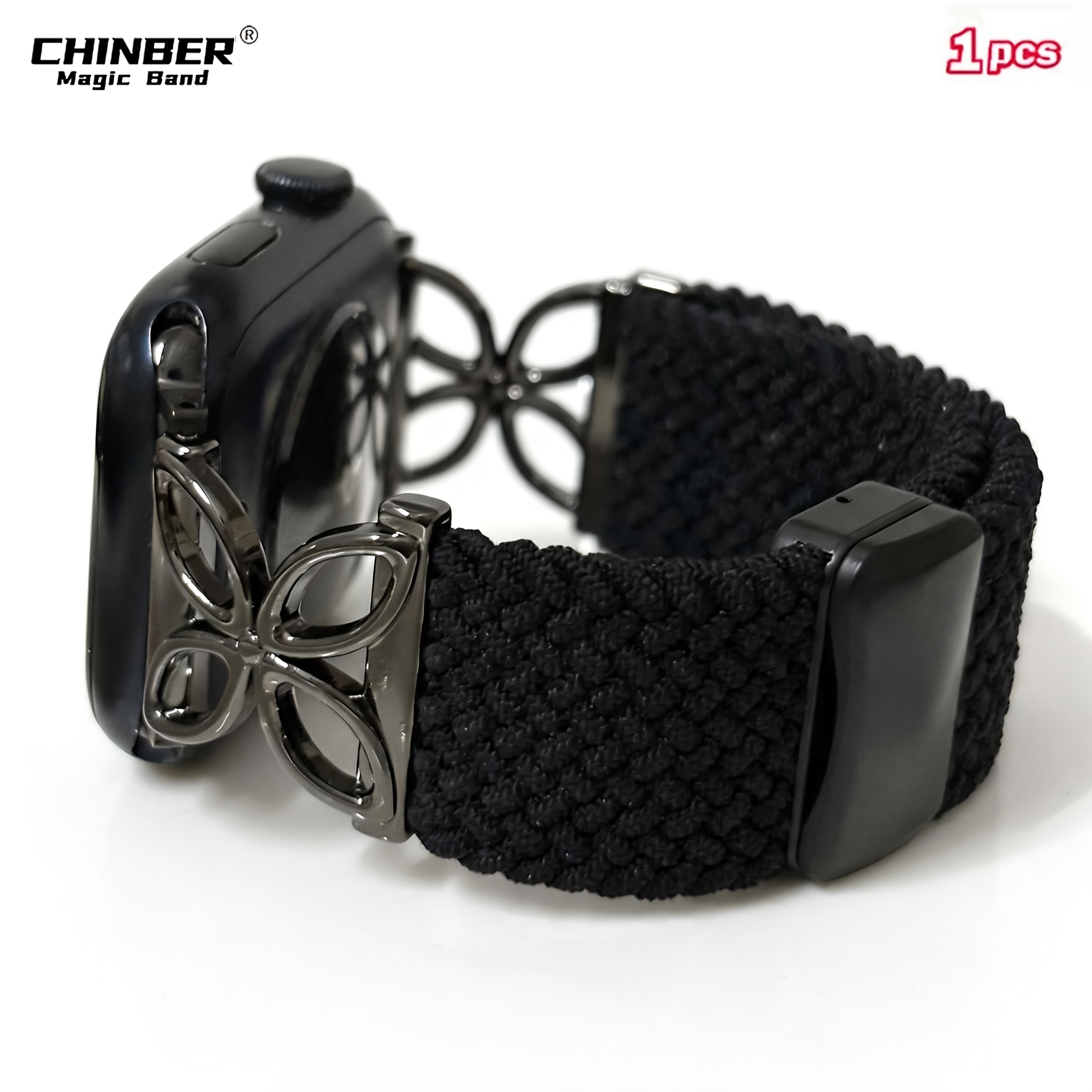 E-shop CHINBER 1er-Pack BAND Dehnbare Nylon Solo Loop Bänder Kompatibel mit iWatch 38mm 40mm 41mm 42mm 44mm 45mm 49mm für Frauen Männer, Verstellbare