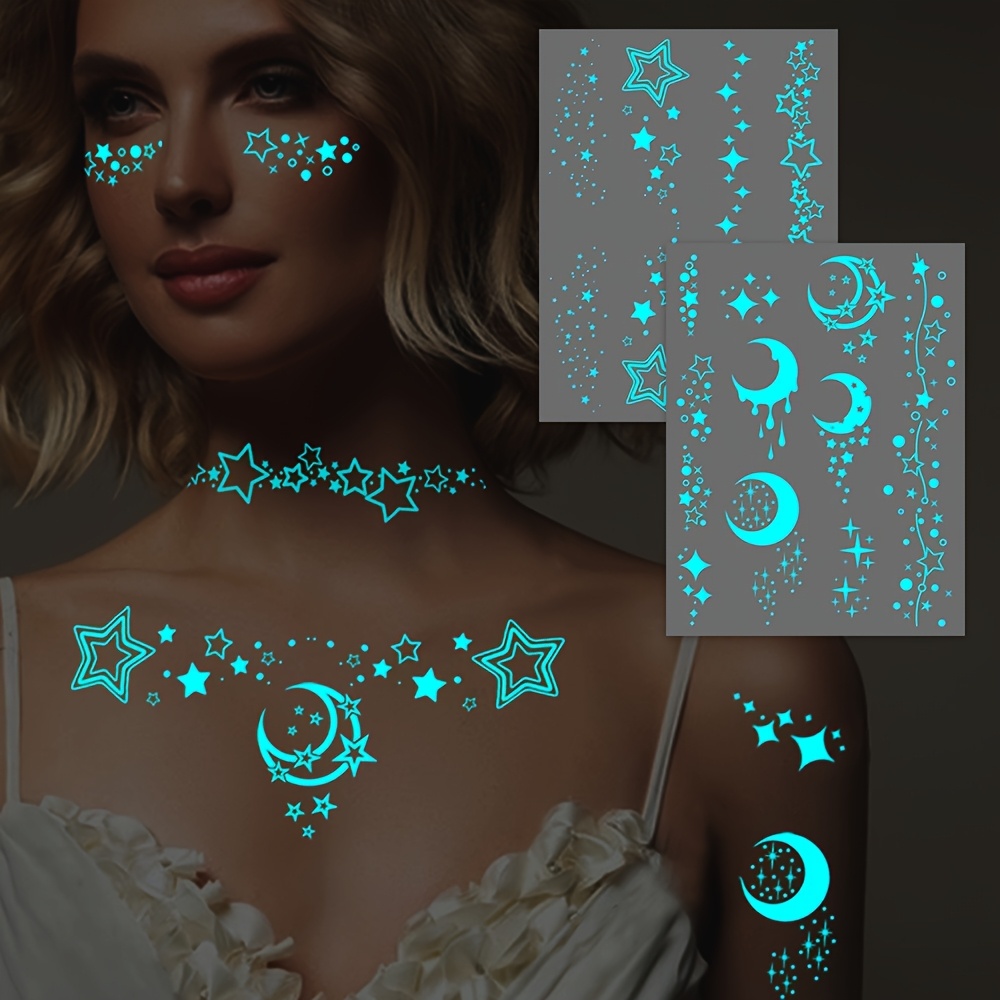 10 Blätter Leuchtende Schmetterlings-Tattoos – Fluoreszierende Körperaufkleber Für Kinder, Wasserfest