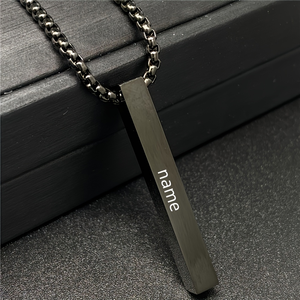 TEMU Collar de Cadena Personalizado para Hombre, Collar de Acero Inoxidable, Regalo Familiar