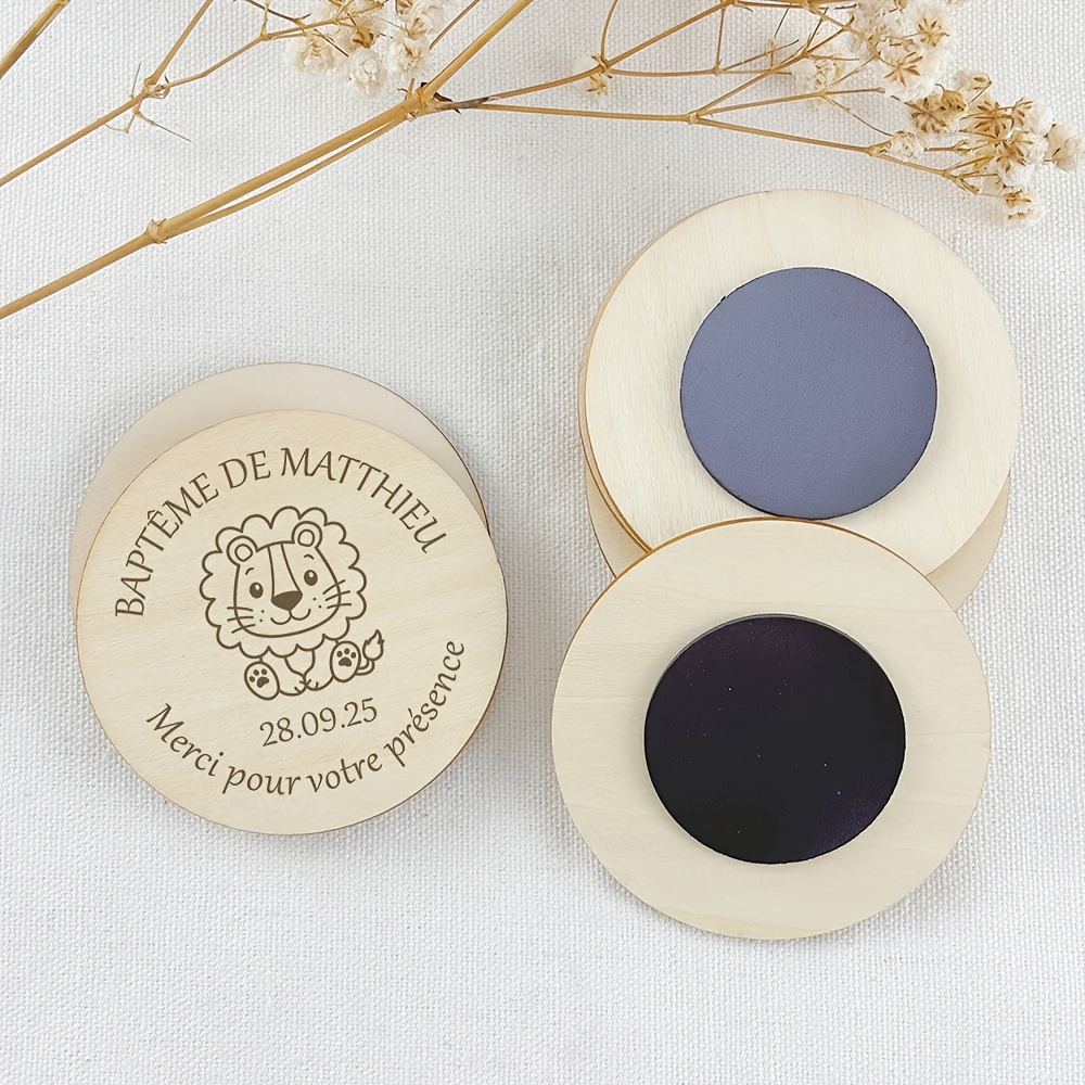 Custom Personalized Wooden Zoo Animal Magnet for Baptism