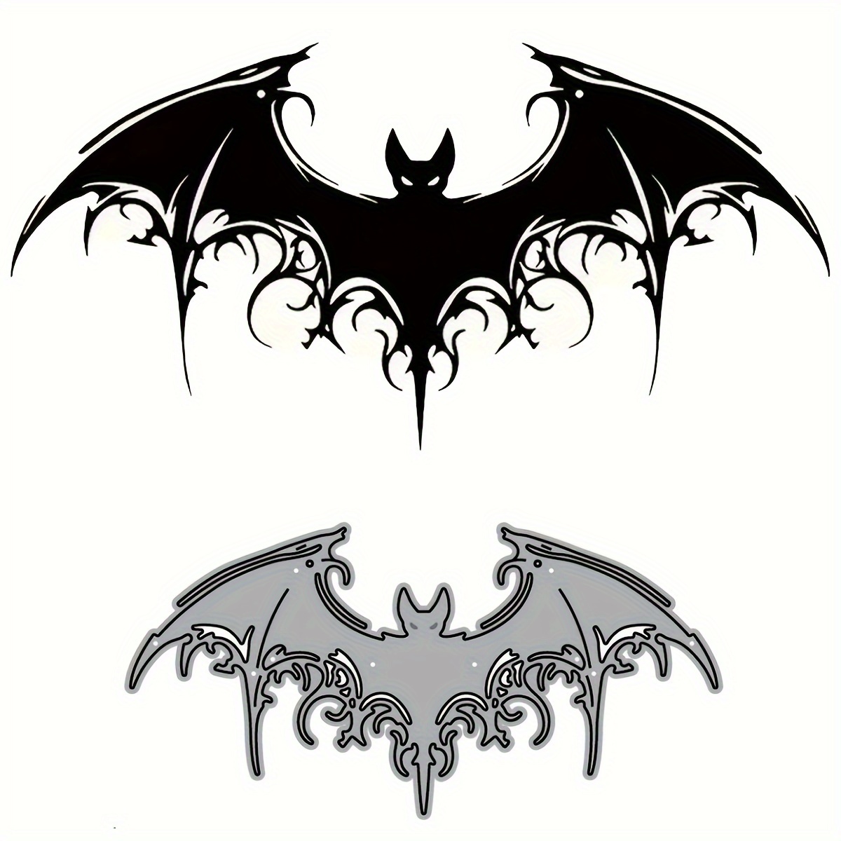 

1 Pc Evil Bat Metal Cutting Die Cut Template, Art Paper Embossing Die Cut Template For Card Making, Diy Scrapbooking, Greeting Cards, Album Craft Decoration, Embossing Tools, Diy Materials