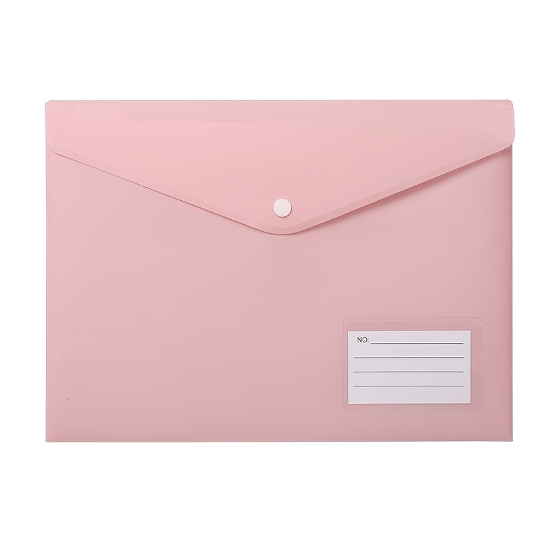 TEMU Astuccio portadocumenti con a pressione color macaron, organizzatore per ufficio in plastica A4 per biglietti da , porta documenti per
