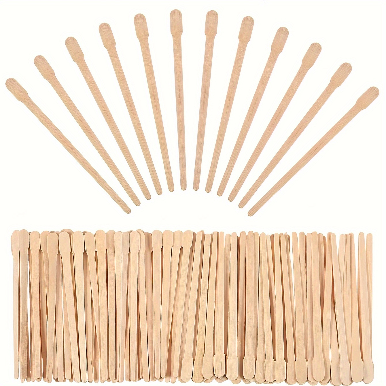 Image of 100pcs Wooden Wax Sticks - Body Eyebrow, Lip, Nose Small Waxing Applicator Sticks For Hair Removal And Professional Spa And Home Use (pack Of 100)