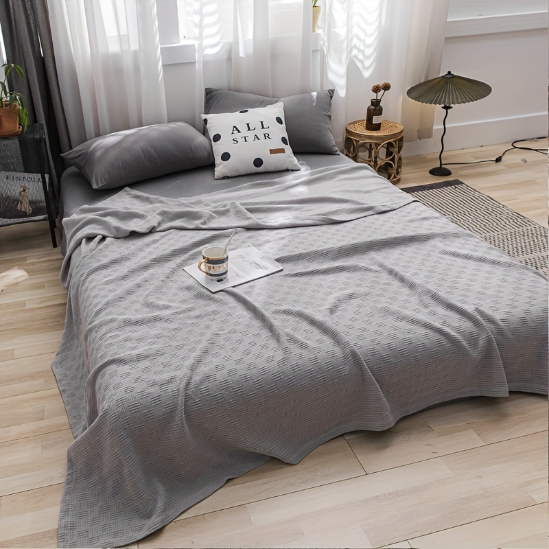 1pc cotton blanket soft warm bed blanket nap blanket for sofa office bed   suitable for   details 3