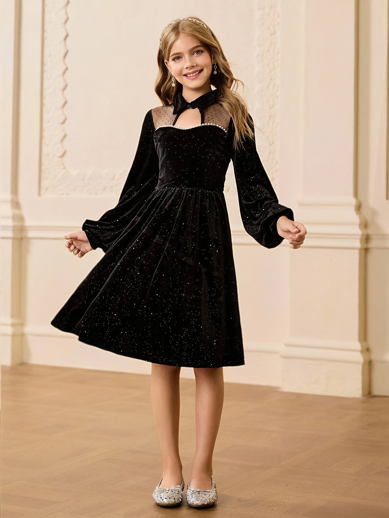 fitted lace wedding dress YUYUREAL Women's Puff Sleeve Formal Dress Long Sleeve Mesh Stitching Office  Lady Mock Neck Split Hem Midi Black Dresses(BL,S) at Amazon Women's  Clothing store