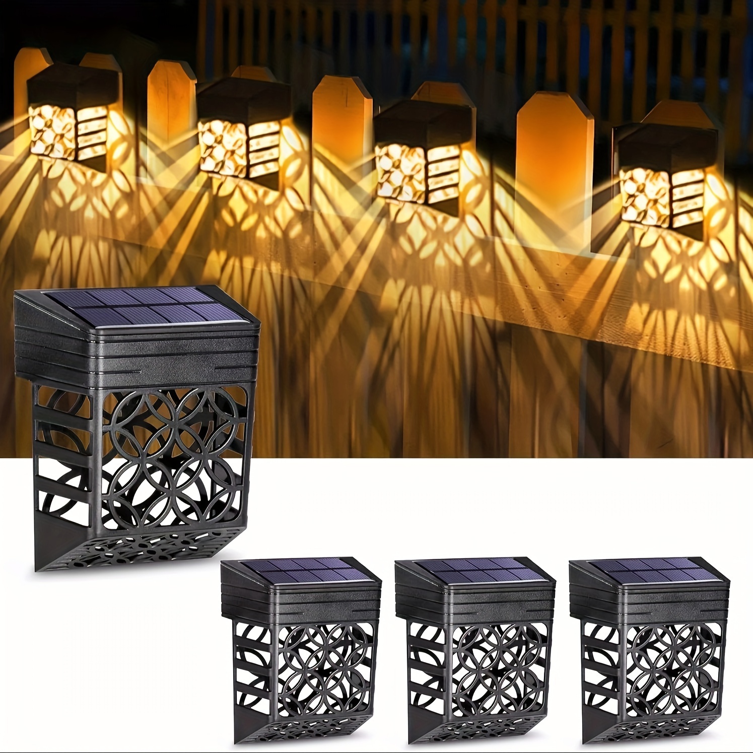 

2/4pcs Solar Fence Lights, Solar Light Decoration, Landscape Lampcourtyard Lights, For Patio Deck