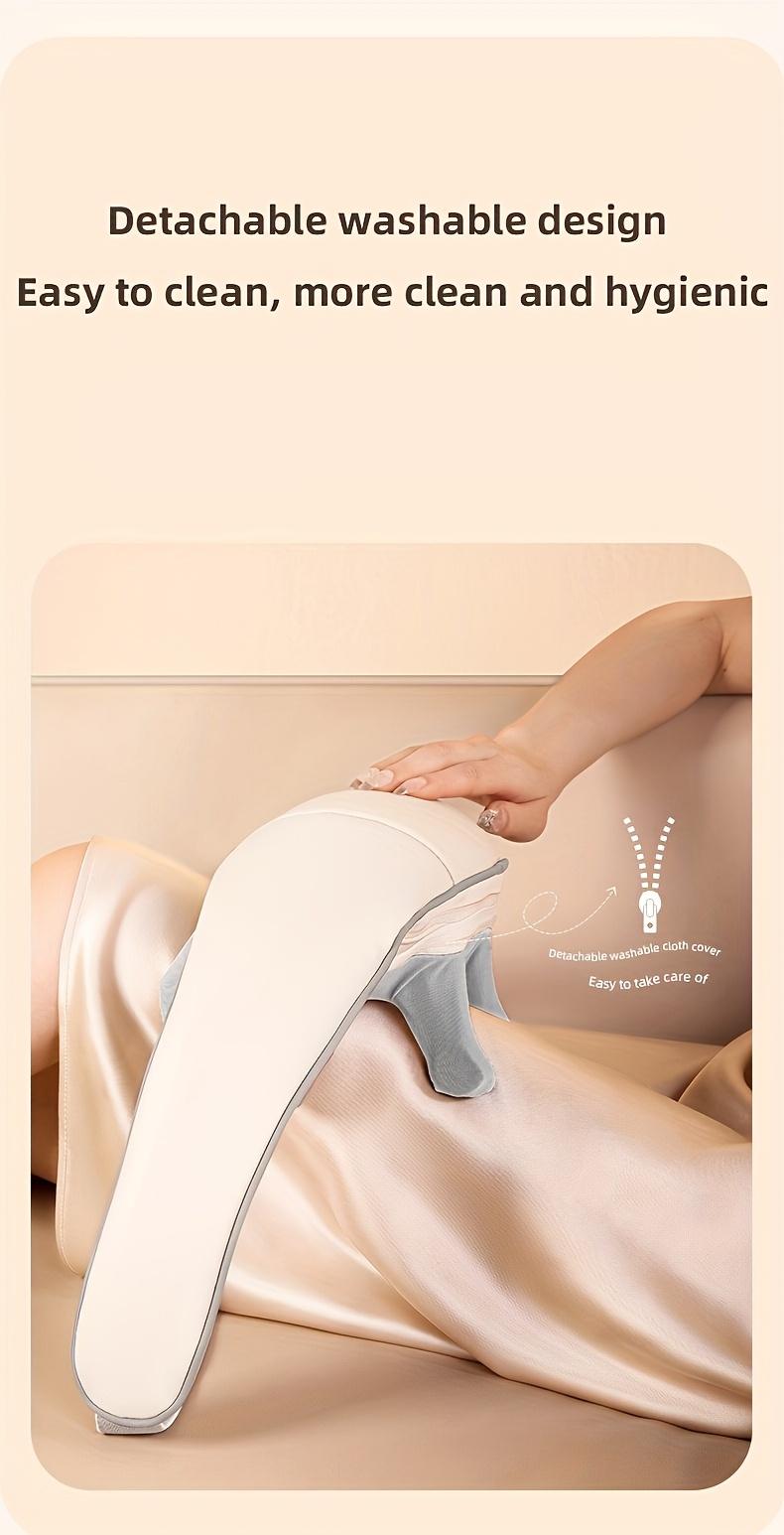 1pc shiatsu electric massager with heat usb rechargeable acupressure neck and shoulder deep kneading machine unscented plastic portable for whole ideal gift for parents elders fathers day mothers day christmas present details 1