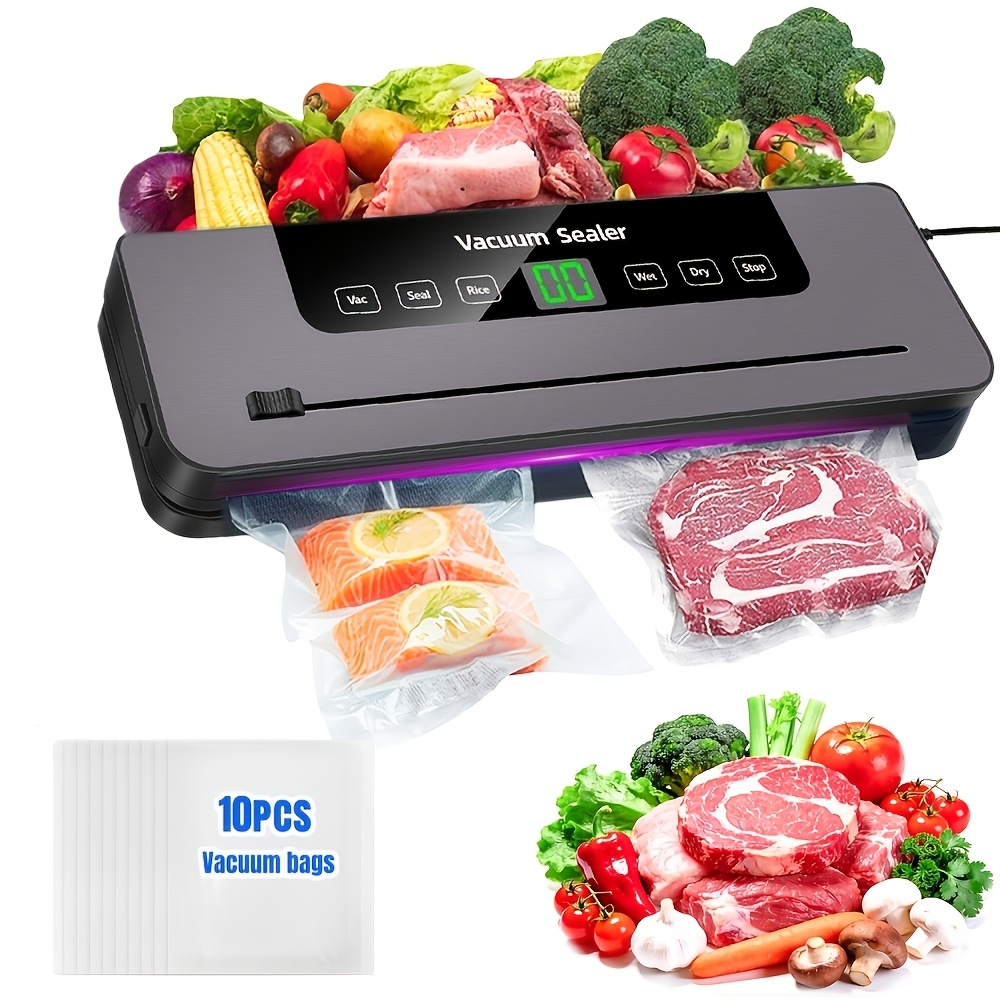 Image of Vacuum Sealer Vacuum Powerful Suction, 5 Automatic Food Sealer With 60 Kpa Powerful Suction For Continuous Working, Multifunctional Fast-compact Food Vacuum Sealer With Vacuum Bags