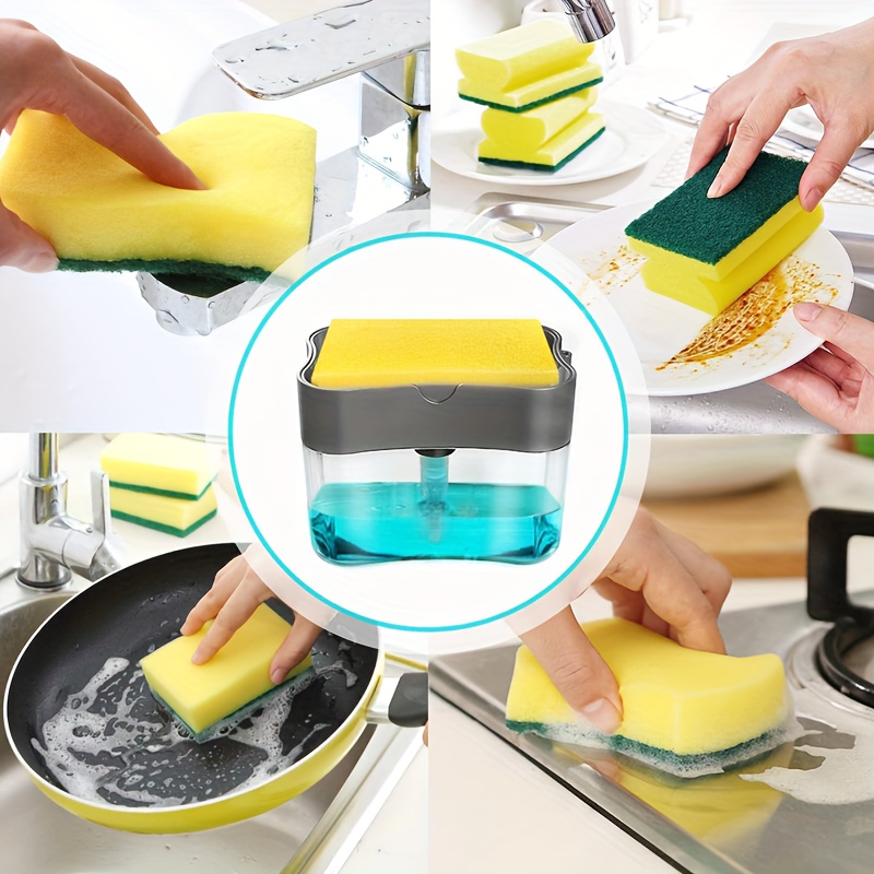 Dispensador automático de detergente para lavavajillas, incluye detergente y paño de limpieza - herramienta compacta para limpieza de cocina, diseño fácil de limpiar, limpieza eficiente, ideal para cocineros en casa, plástico duradero, no requiere artículos adicionales