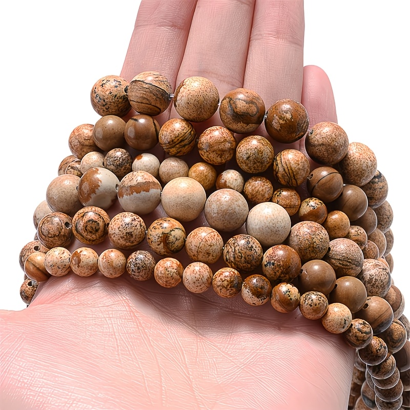 Natural Yellow Wood-grain Stone Beads for Jewelry Making