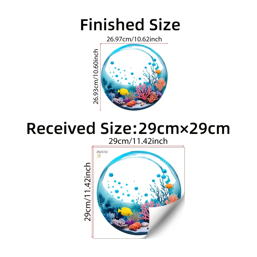 TEMU 1pc Ocean Wall Stickers, Vivid Coral Decals, Creative Refrigerator Washing Machine Cabinet Decor For Home Kitchen Household Diy Art Decorations