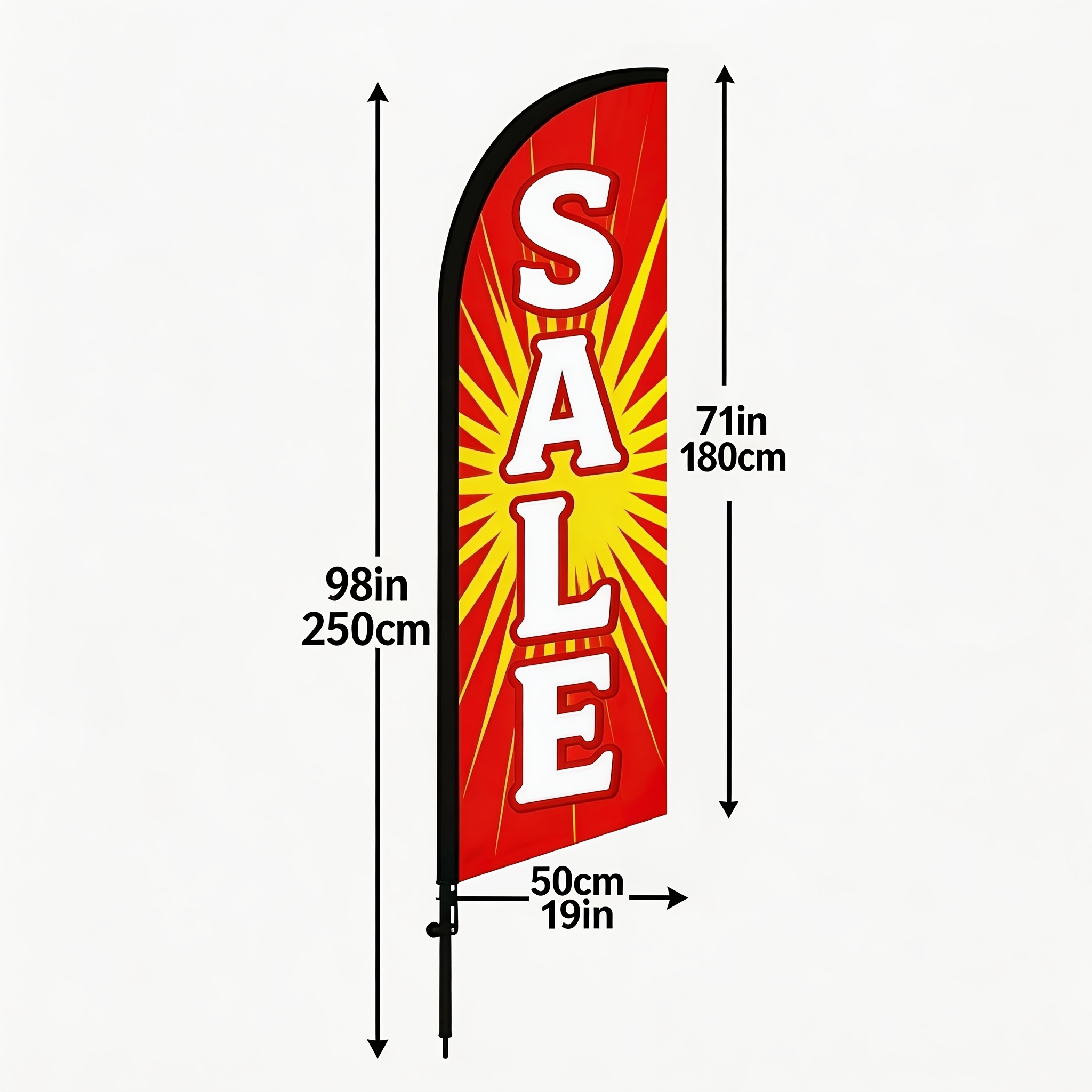 TEMU Feather Flag 6.5 Feet Tall (pole Not Included) - Store Discount Event Promotional Flag, Polyester Flag Face, Double-sided Display, And ,