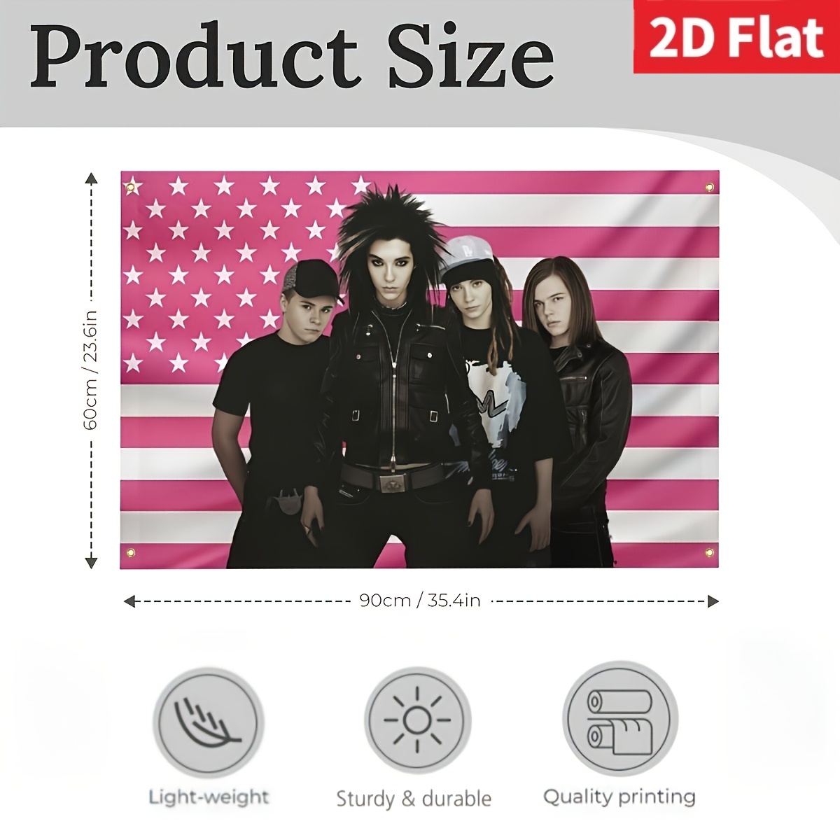 TEMU 2d Flat, 2d Flat - 2d Flat, 2d Flat - 2d Flat Banner, Party Banner, 2d Plane, 1pc Horizontal Banner Flag - Durable Polyester Material, Suitable