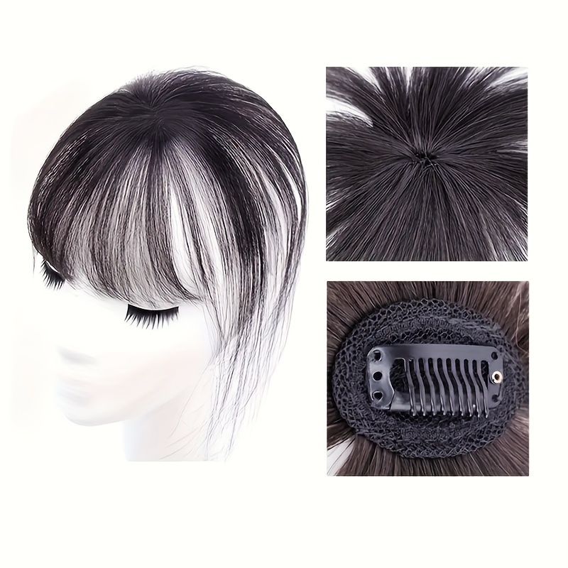   straight synthetic hair clip in bangs toppers   suitable for all hair types natural looking hair extensions for women 15 different colors 30g details 7