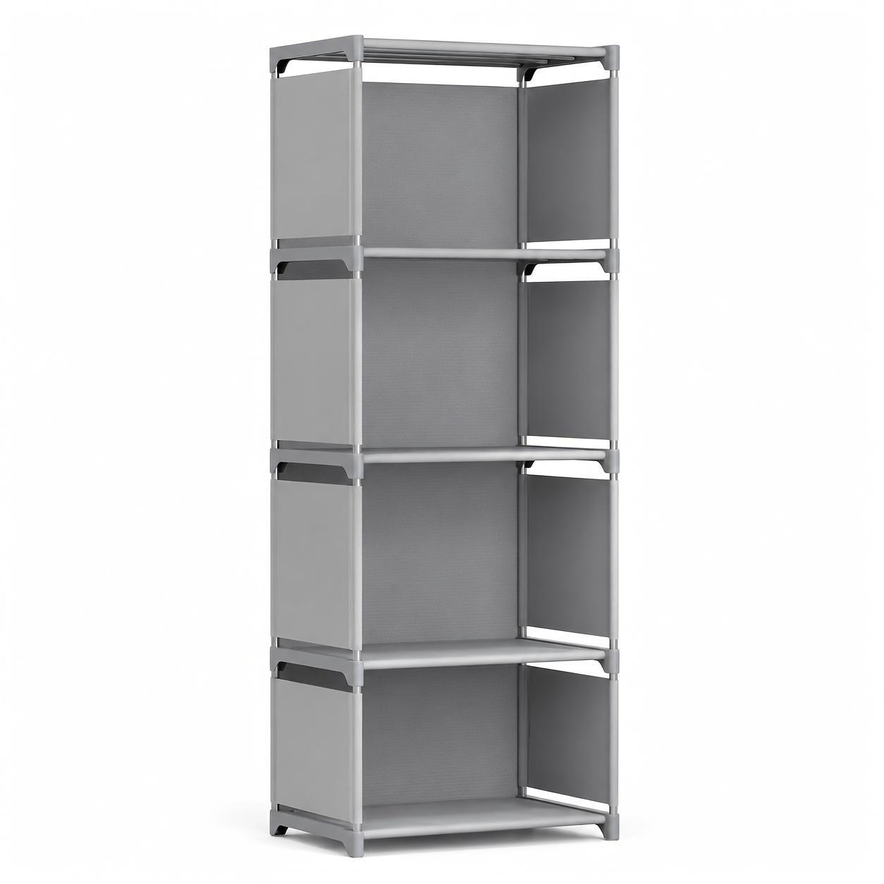 48.8" H Modern Minimalist Gray 5-tier Bookcase, Easy Assembly Sturdy Bookshelf For Living Room, Bedroom, Study And Office