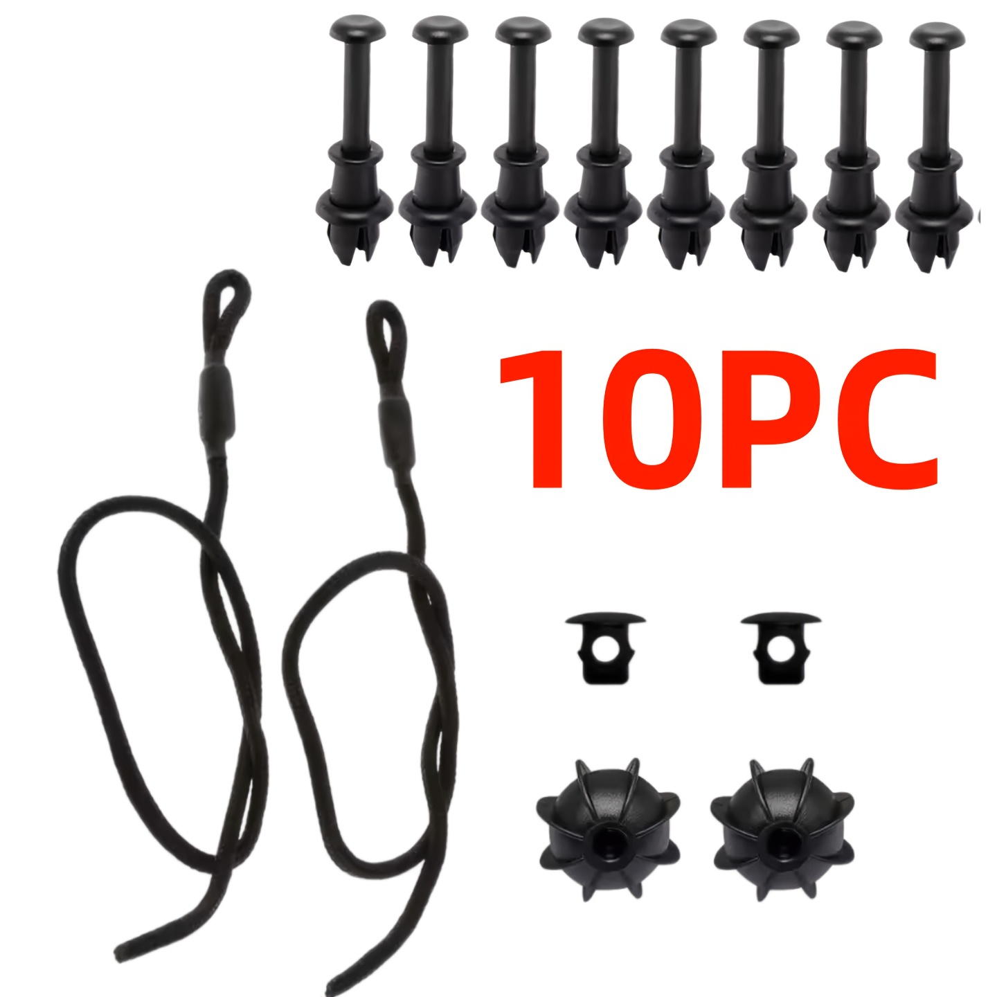 TEMU 10pcs Car Parcel Shelf String Cord Tonneau Cover Pivot Strap Holder 1k6863447a 1m6867574a For Vw Golf Mk5 Mk6 Rabbit R R32 R20 Hatch