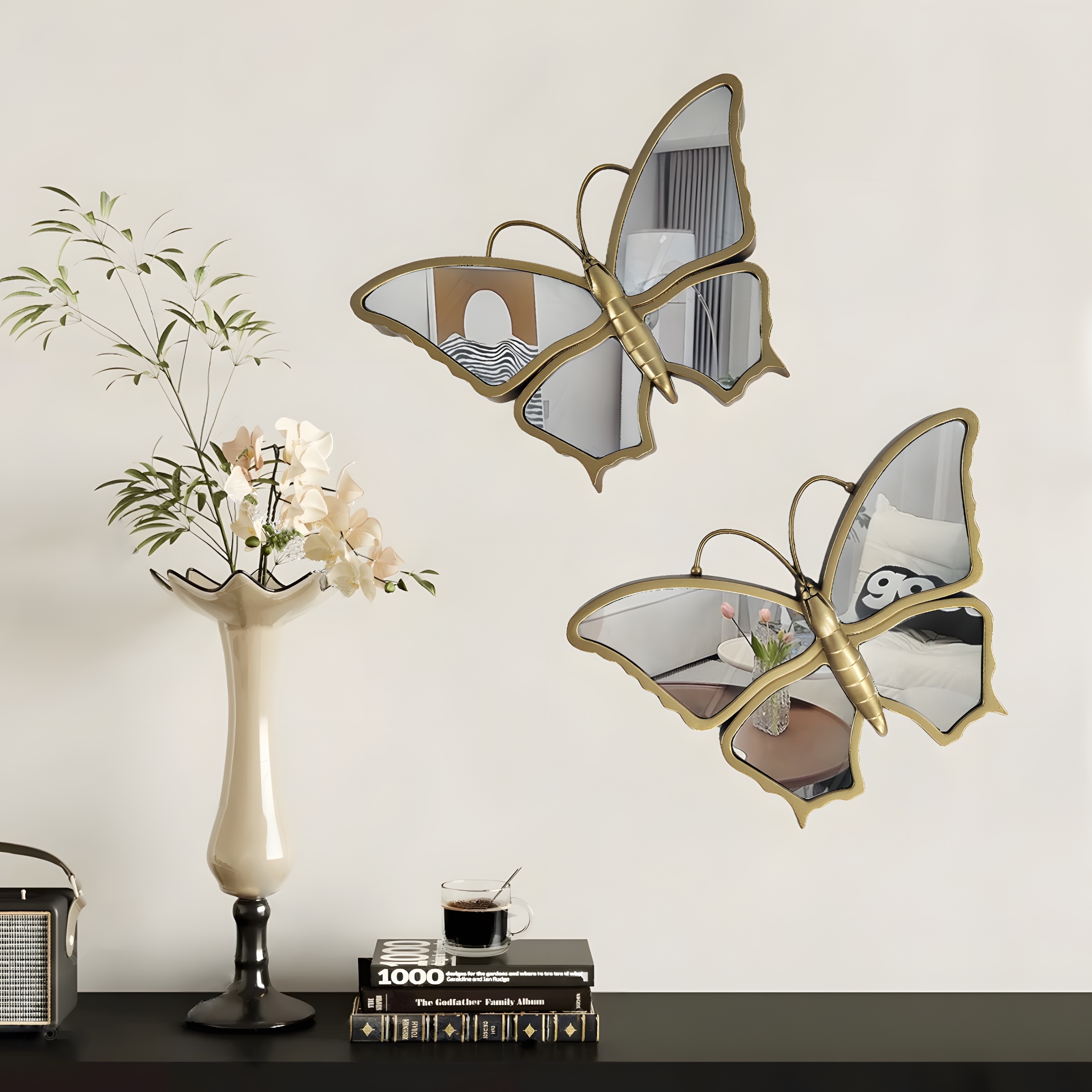 

Elegant Golden Butterfly Wall Mirror: A Contemporary Decoration For Your Living Space