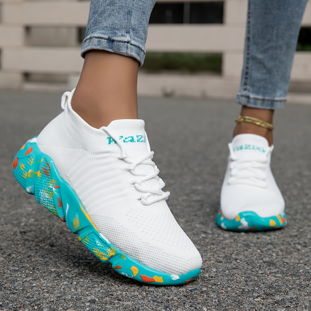 Image of Wazixie Women's Lightweight Breathable Sneakers - Neutral Arch Running Shoes With Sole, Non-slip Cushioned Traction Suitable For Road, Gym, & Daily Wear, - Stability For Casual Athletic Footwear