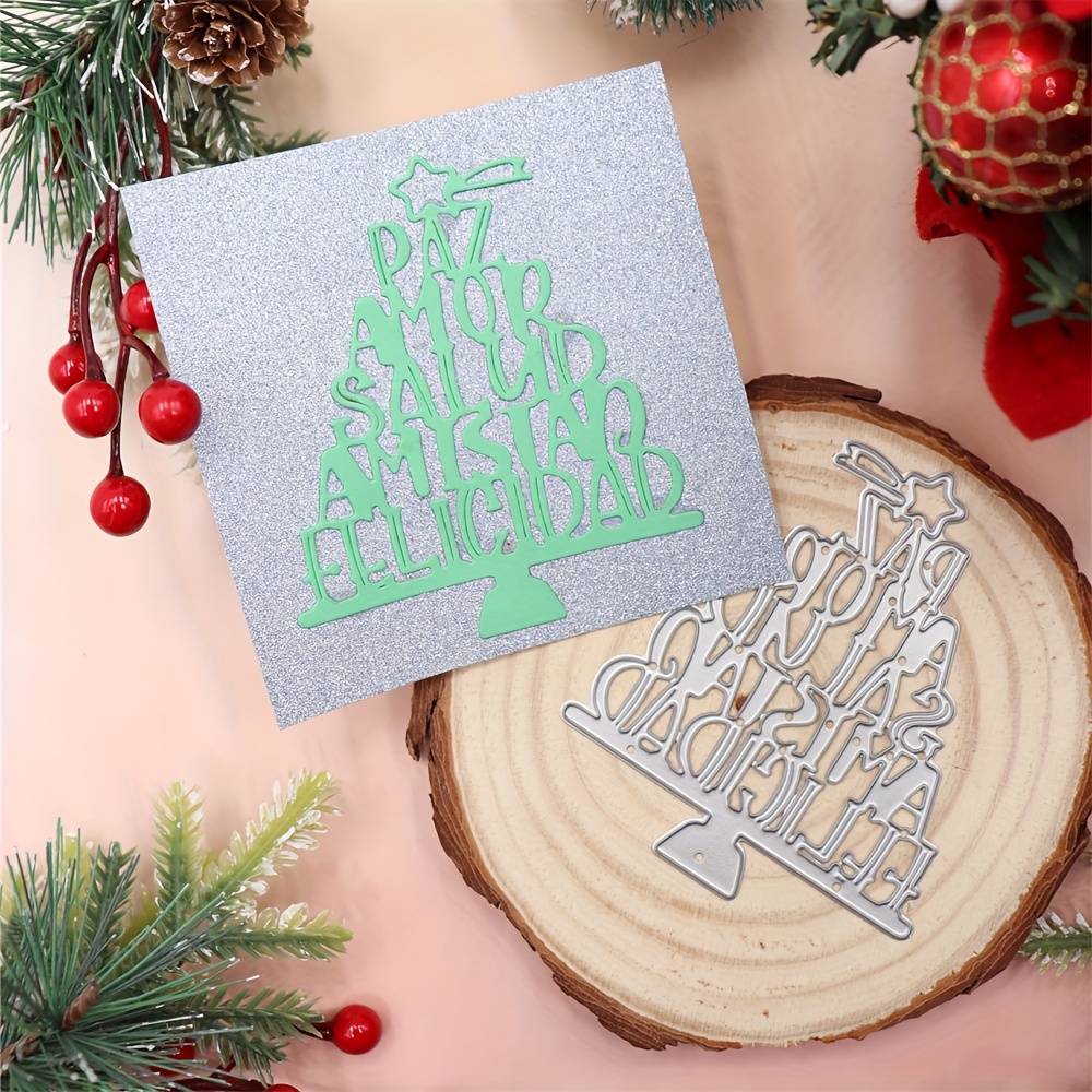 

Jolly Christmas Tree Cutout Metal Die - Perfect For Diy Cards And Scrapbooking - Silver Gray
