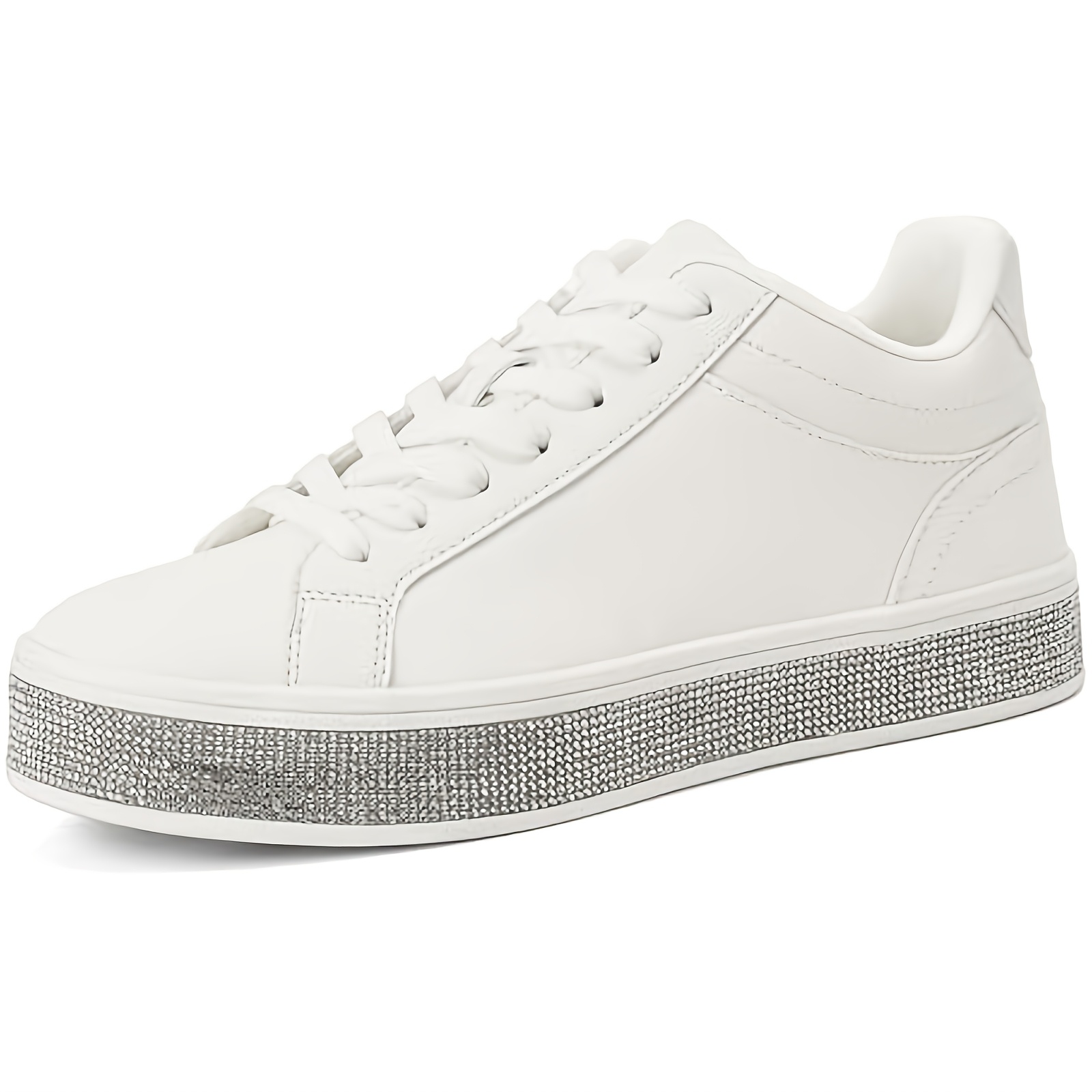 Plateau Sneaker Weiß Graceland Glitzer Sneaker Womens Sparkly