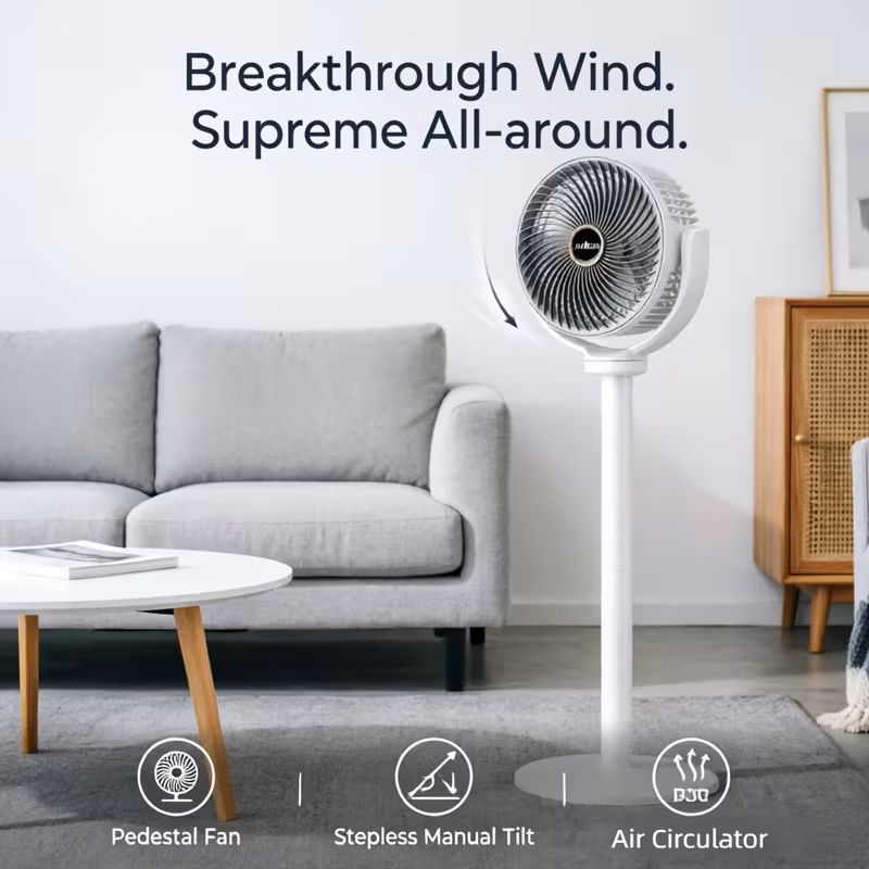 all in one adjustable floor fan 5 speed settings usb charging port 360 degree adjustment three blade fan design high power large capacity battery great companion for home bedroom living room camping fishing and work Product details 2