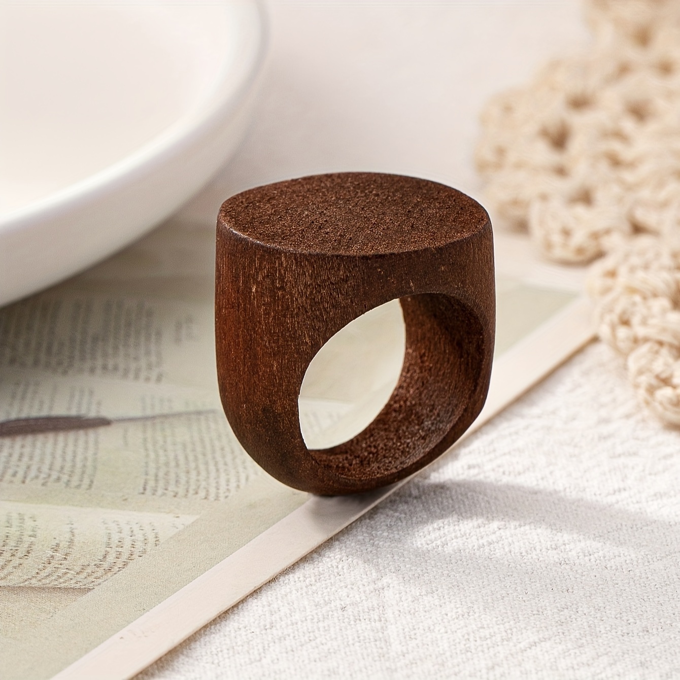 

Bohemian Style Wooden Ring: Perfect For Everyday Wear And Vacations