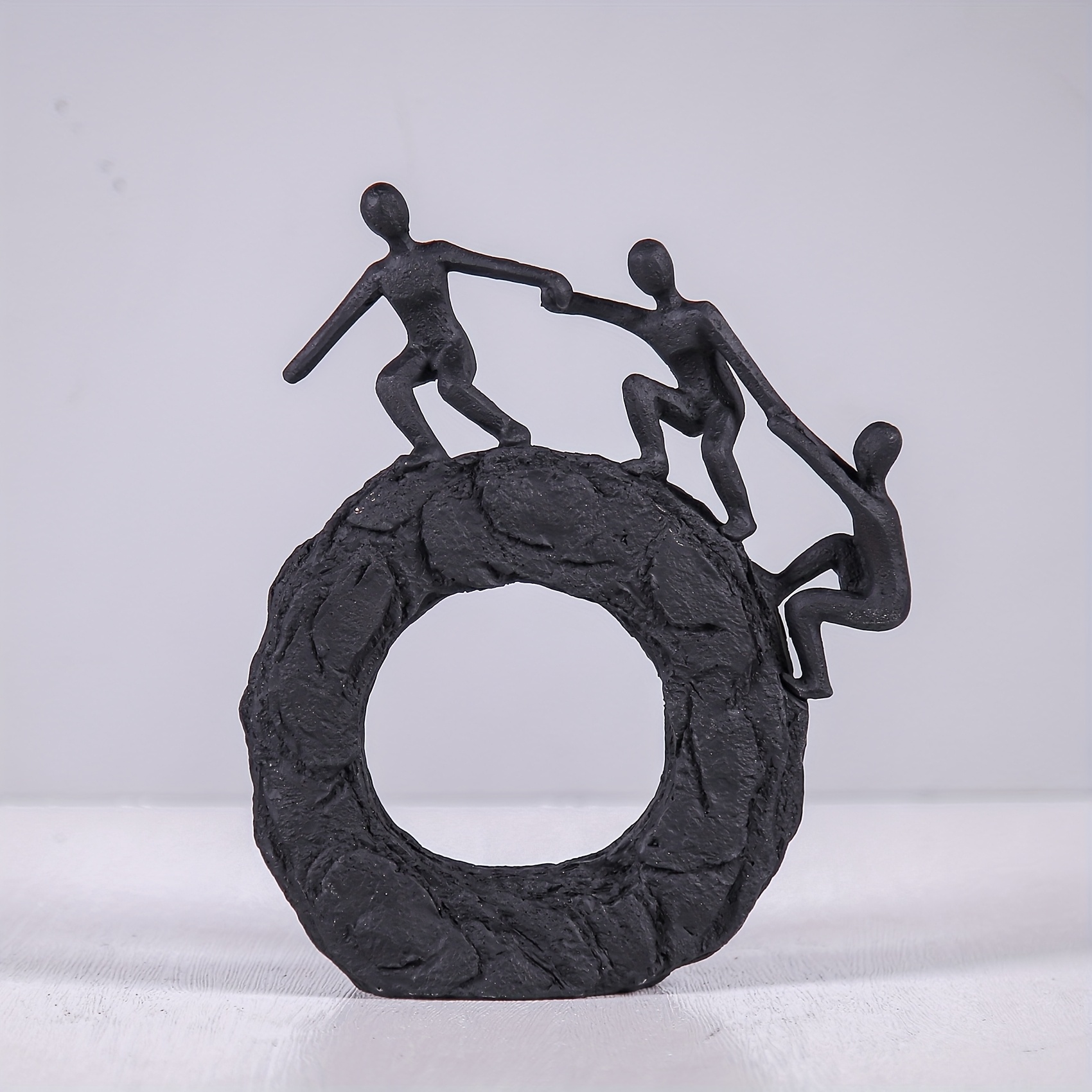 Image of Black Abstract Portrait Statue, Modern Home For Abstract Sculpture, Unique Black Living Room And Office Decor, Creative Gift For Art Enthusiasts, Resin Material, Indoor And Outdoor Use