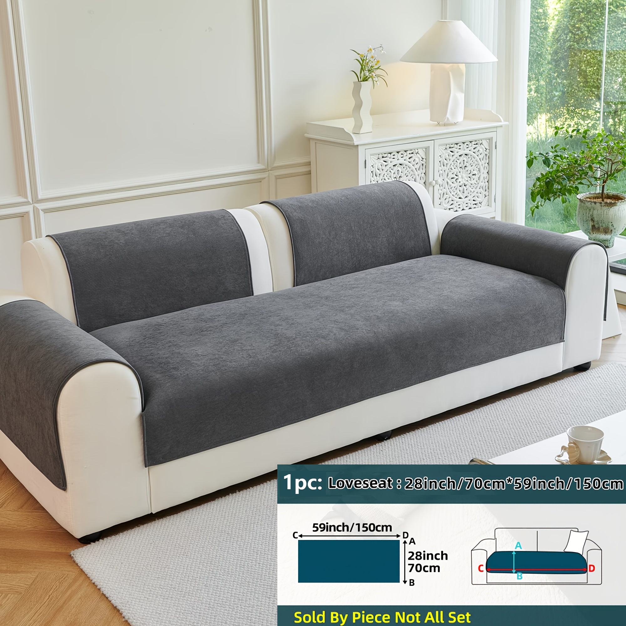 Image of A Single Piece Of Solid Color Cover, A Cushion Suitable For , Pet-friendly Protective Pad, Anti-scratch And Non-slip Seat Cushion Cover, Machine Washable Or Hand Washable Seat Cushion