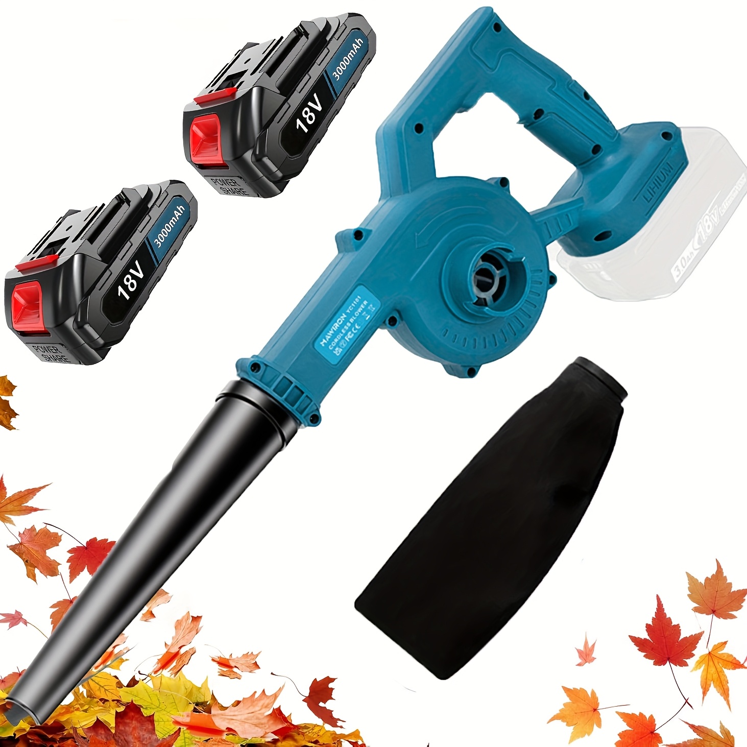 2026 new   leaf blower cordless mini leaf blower with 2pcs battery handheld battery powered electric leaf blower compatible with makita 18v bl1830 bl1840 bl1850 battery 2 in 1 portable blower vacuum for lawn   snow blowing