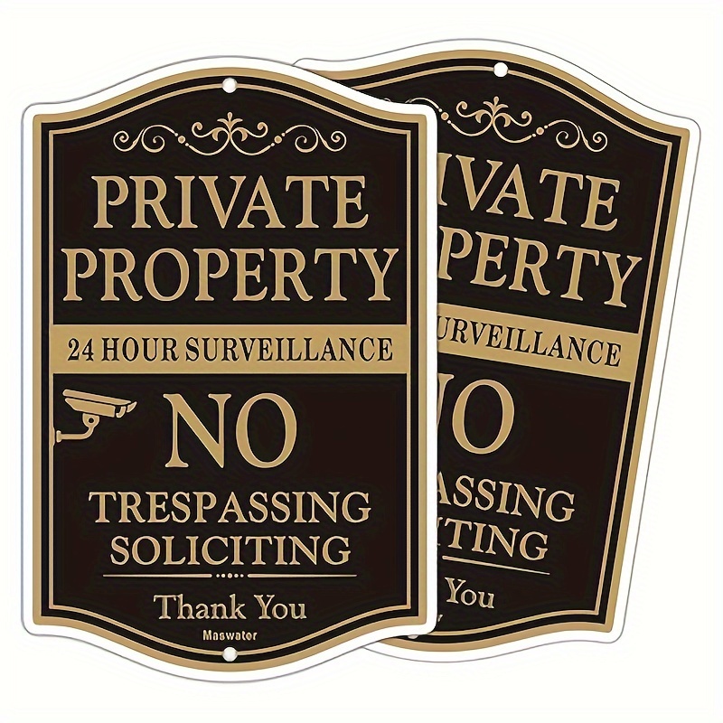 

Large No Trespassing Sign, 2-pack 12" X 18" No Soliciting 24 Hour Surveillance Yard Signs, Reflective Aluminum, Fade Resistant, Uv & Waterproof