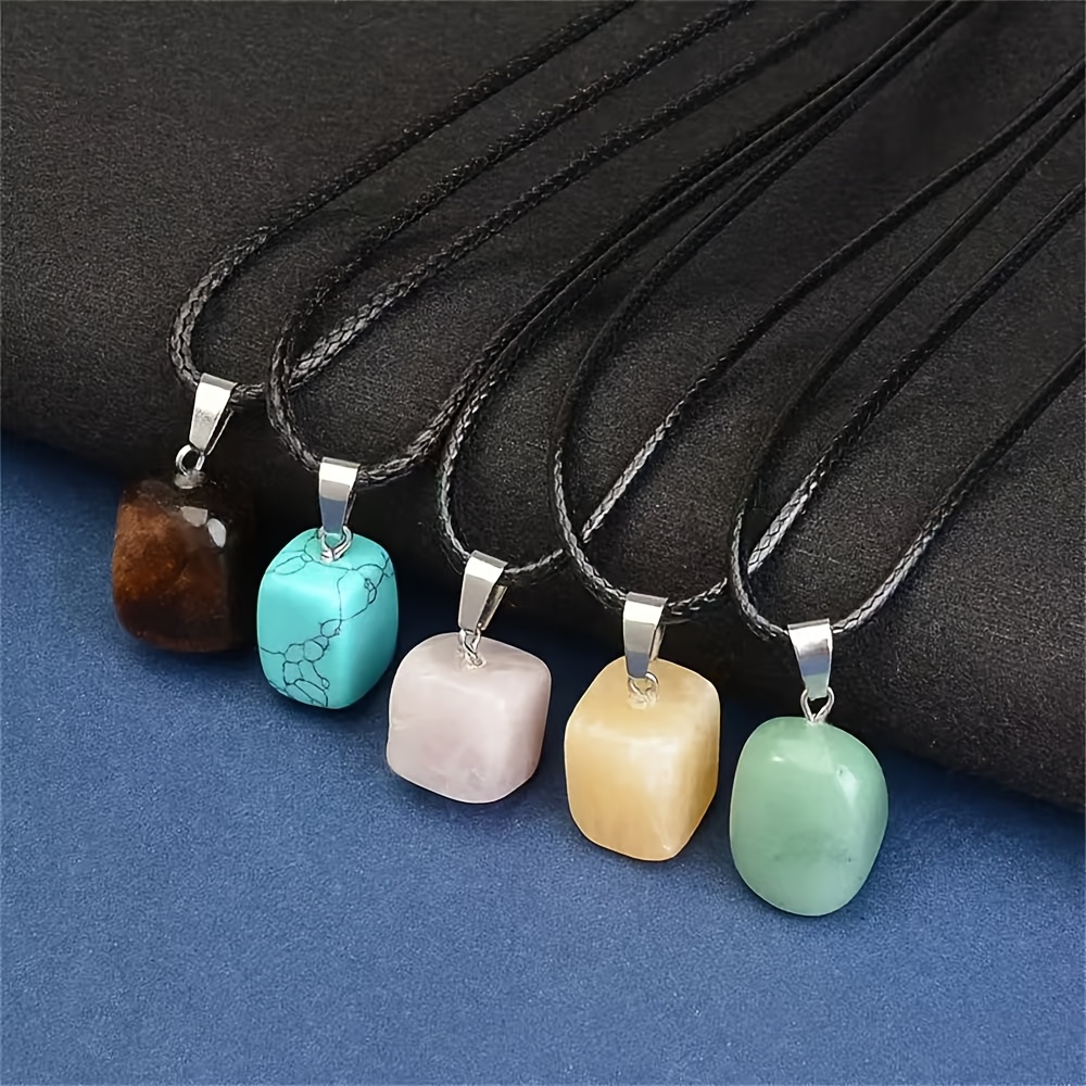 10pc Natural Stone Pendants Set, Irregular Shapes for DIY