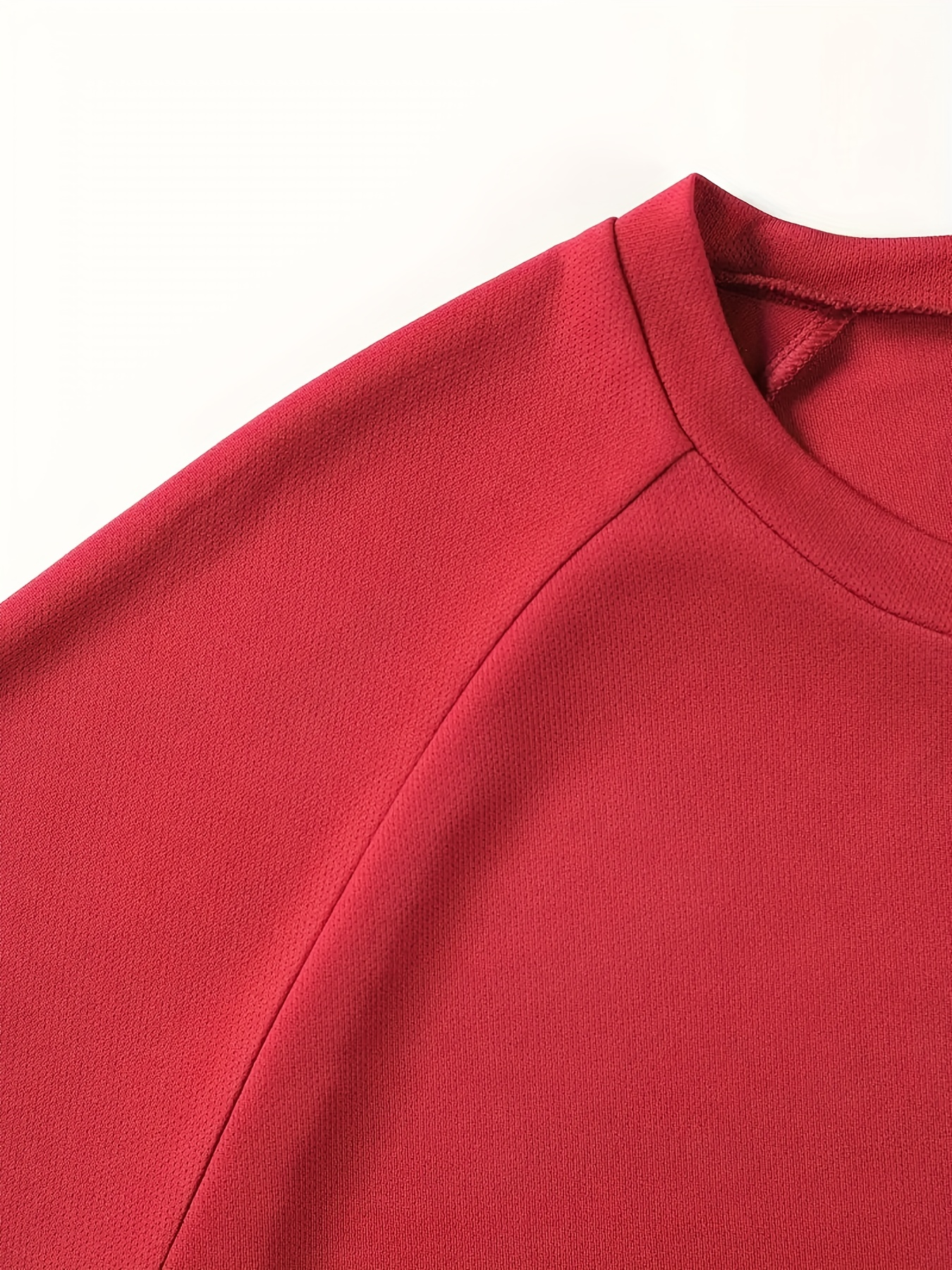 Plus Size Men's Solid T-shirt, Quick Dry Breathable Tees For Sports/fitness, Oversized Short Sleeve Tops For Big & Tall Males, Men's Clothing