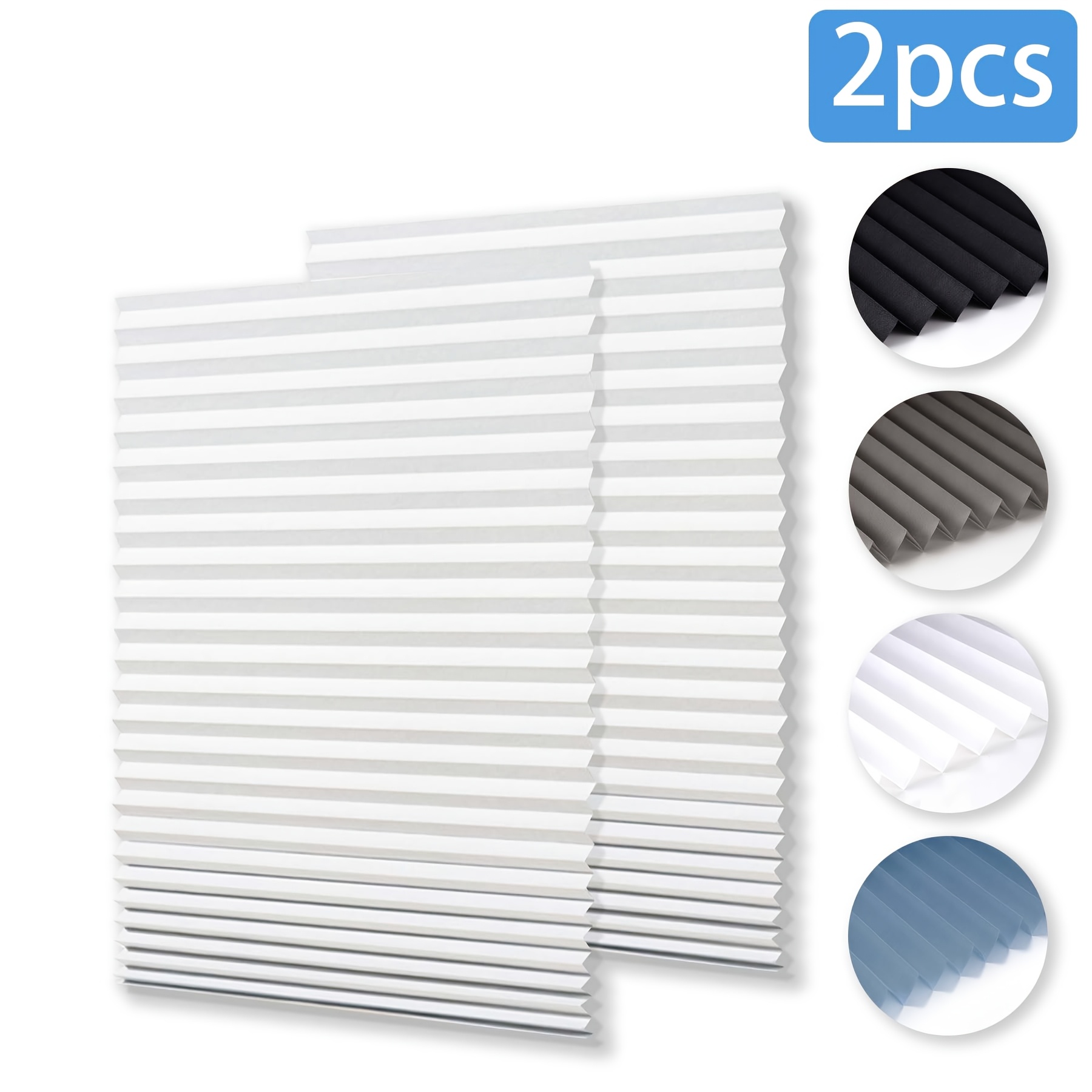 TEMU 2pcs Rideaux Haute Anti-Soleil/Détachables/Taille Ajustable/Design / Clips/Rideaux Détachables Adhésifs - Convient pour Chambres, Salons, de