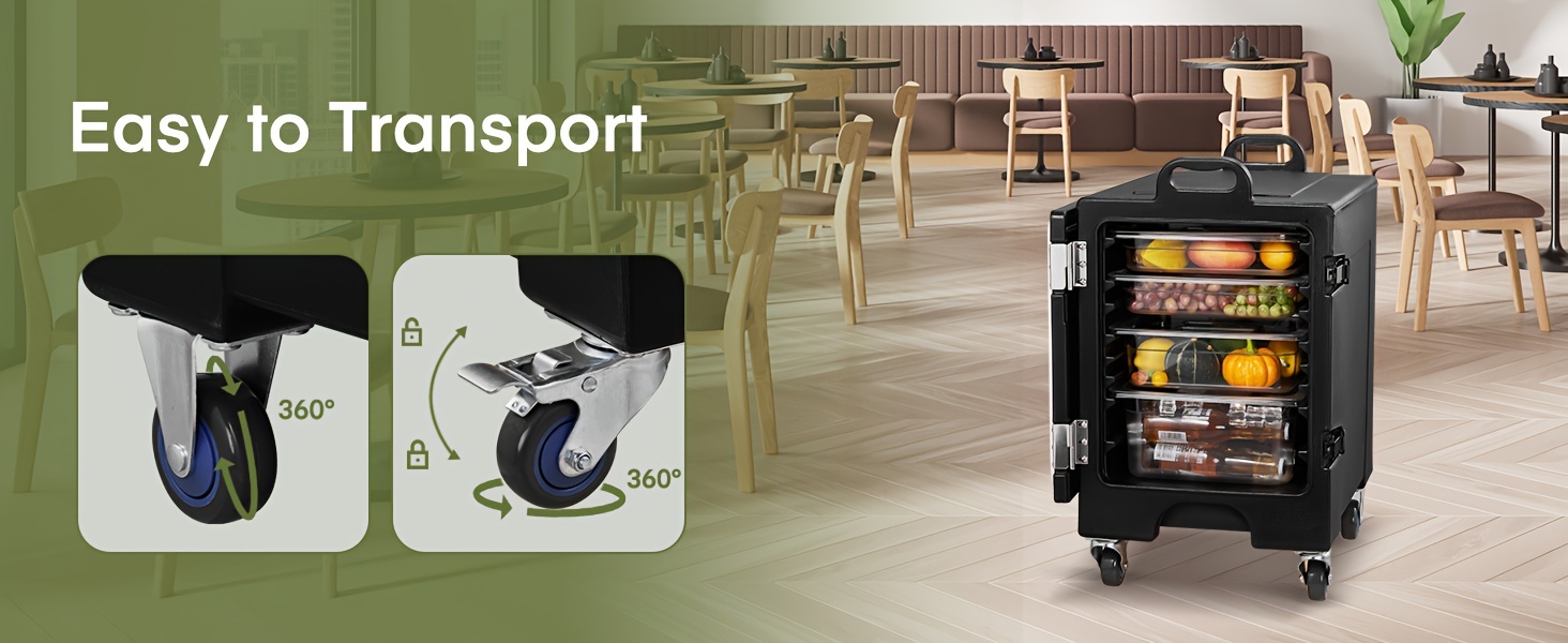 for catering 82qt front loading food warmer lldpe insulated food pan carrier w wheels stackable design handles portable food warmer keep food hot during restaurants canteen hotel details 5