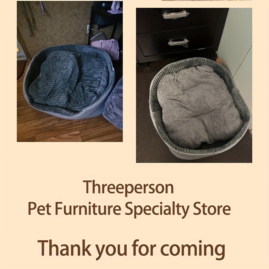 Durable& Thickened Comfort Dog Bed- All-Season for Large to Breeds, Easy Clean with Letter Print Design, Washable