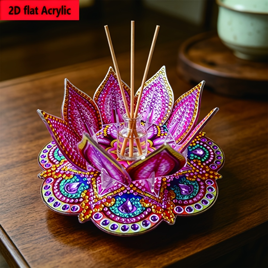 TEMU Kit Pittura Diamante 2D Fai da Te - Diamante Acrilica a con Cristalli Strass Intarsiati per Ornamento a , Base per Bottiglia di Aromaterapia da