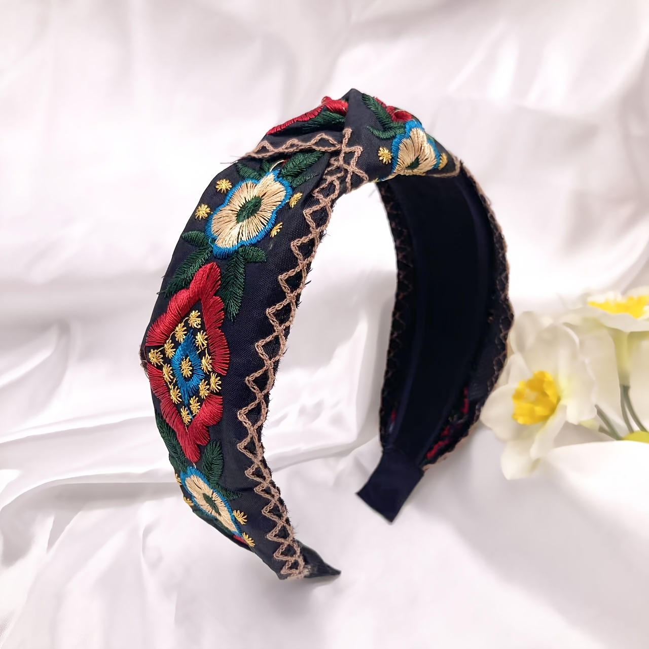 1pc Of Women's Embroidered Headband, Vintage