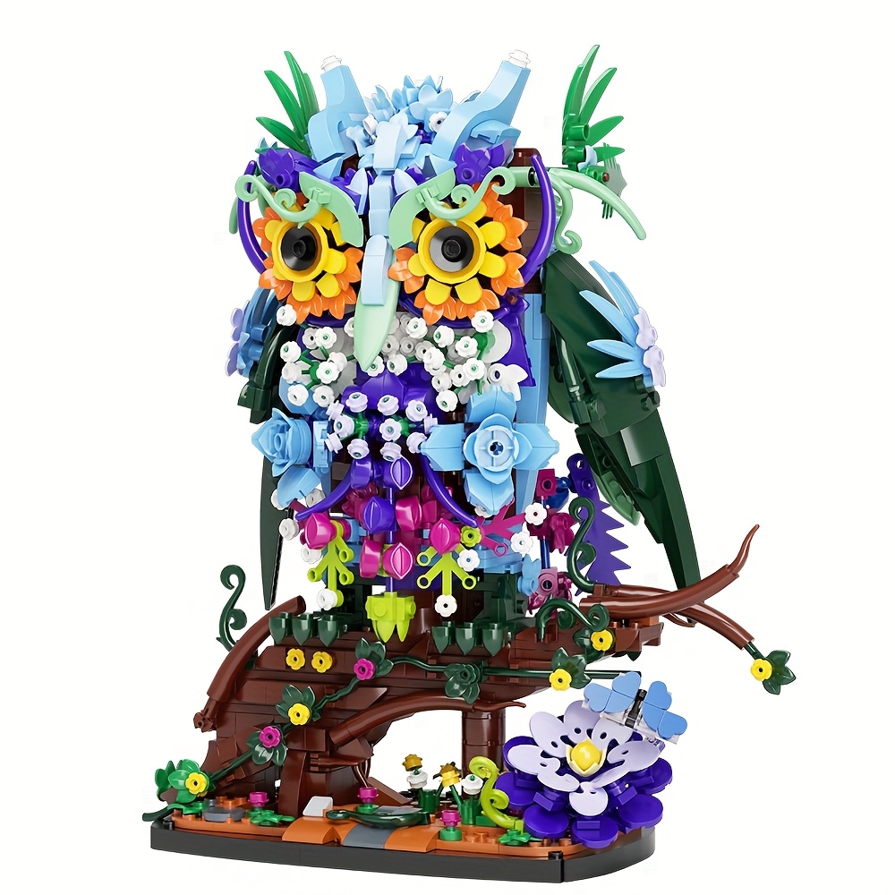 

1pc Floral Owl 3d Puzzle Toy Set, Abs Material, Animal & Flower Themed Desktop Art, Unique Christmas Birthday Gift For Adults