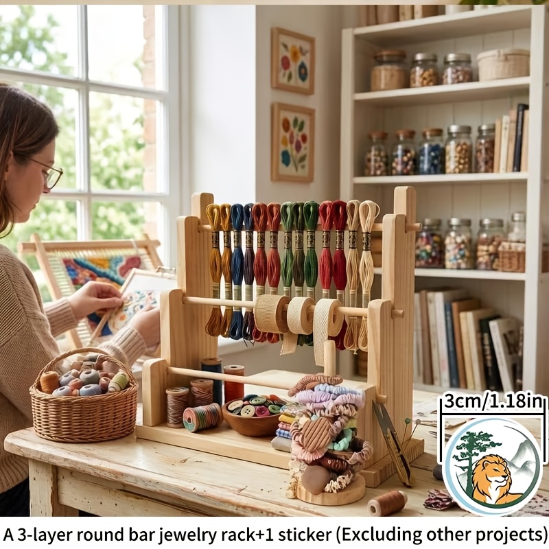 TEMU 3-tier Round Rod Display Stand And Sticker Jewelry Display Stand For Jewelry Stalls, Live Streaming, High-end Hanging Decorations, And Hanging