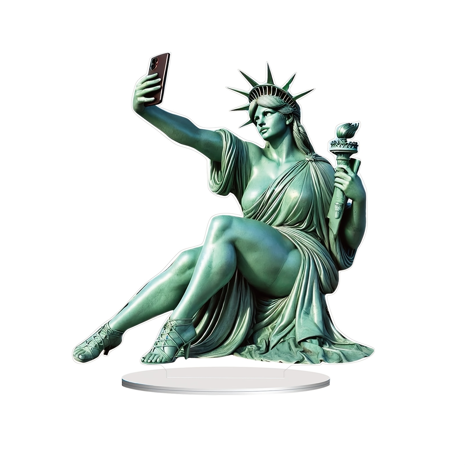 

1 American-style Acrylic Statue, Statue Of A Selfie, Suitable For Living Room And Desktop Decoration, Multi-functional Gift With Pop Theme, No Text