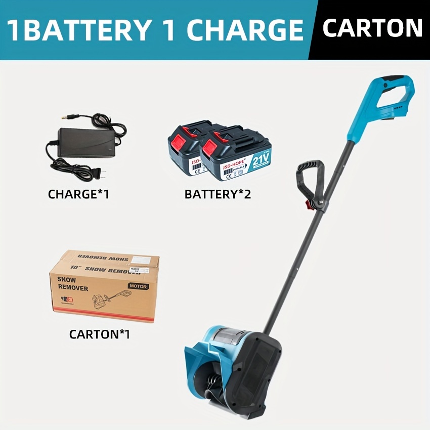 TEMU 21v Cordless Snow Shovel Snow Plow Snow Blower Lithium Electric Snow Plow Hand Push Snow Blower Road Snow Blower Is Rechargeable