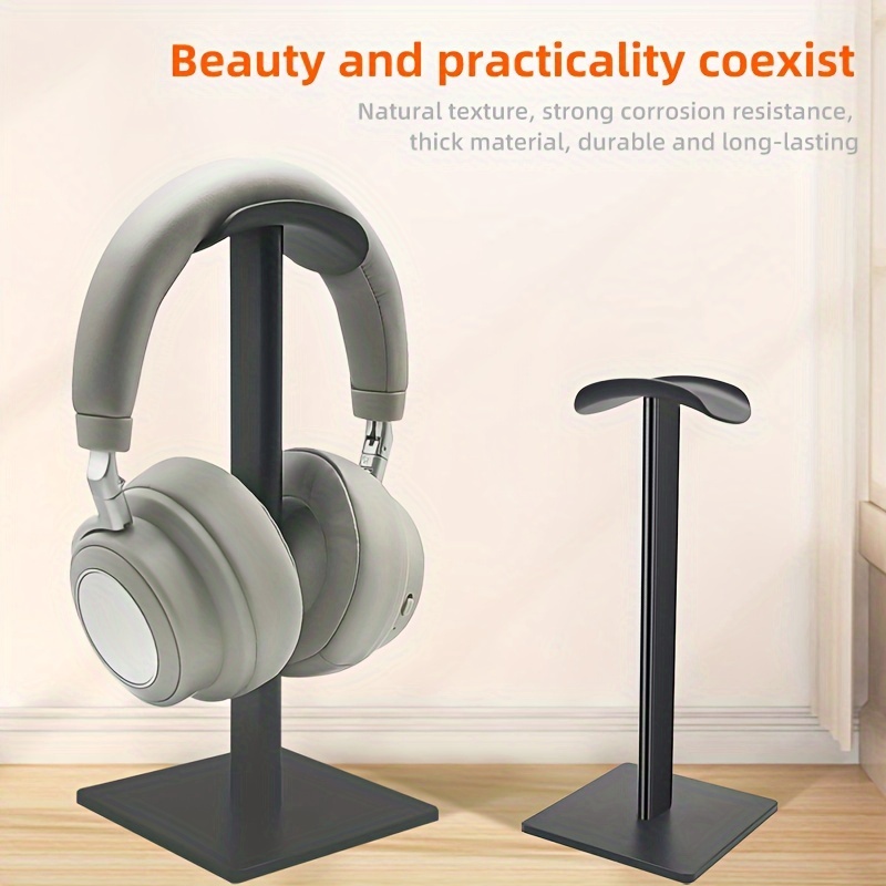 

Square Headphone Holder Aluminum Alloy Pole Headphone Hanging Rack Headset Holder Headphone Storage Rack For Computer Desktop Storage Multiple Colors