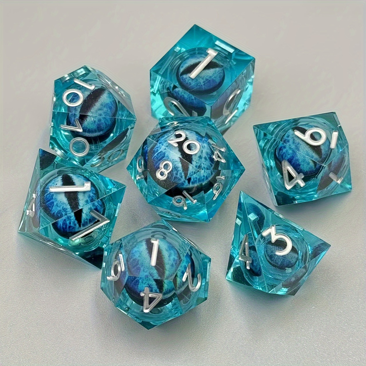  Kripyery 20 Sided Dice Multi Sided Dragon Eye Dice Family Party  Bar for Men Women Role Play Dice Deep Blue : Toys & Games