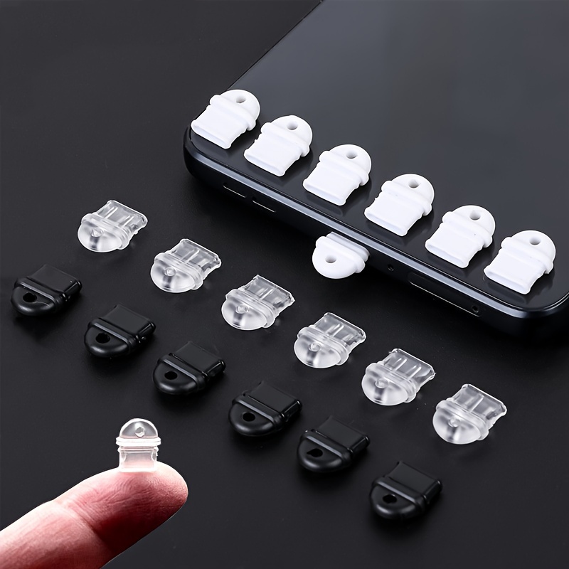 

55pcs Mobile Phone Computer Dust Plug Colored Accessories Fit Type-c/iphone/android 3 Model Compatible Interface Charging Ports For Diy Decorative Pendant With Hole Office School Family Small Gift