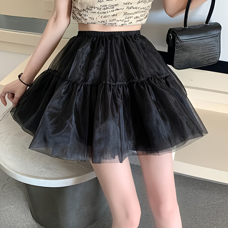 Women's Short Skirt For Cosplay And Daily Wear, With Tulle